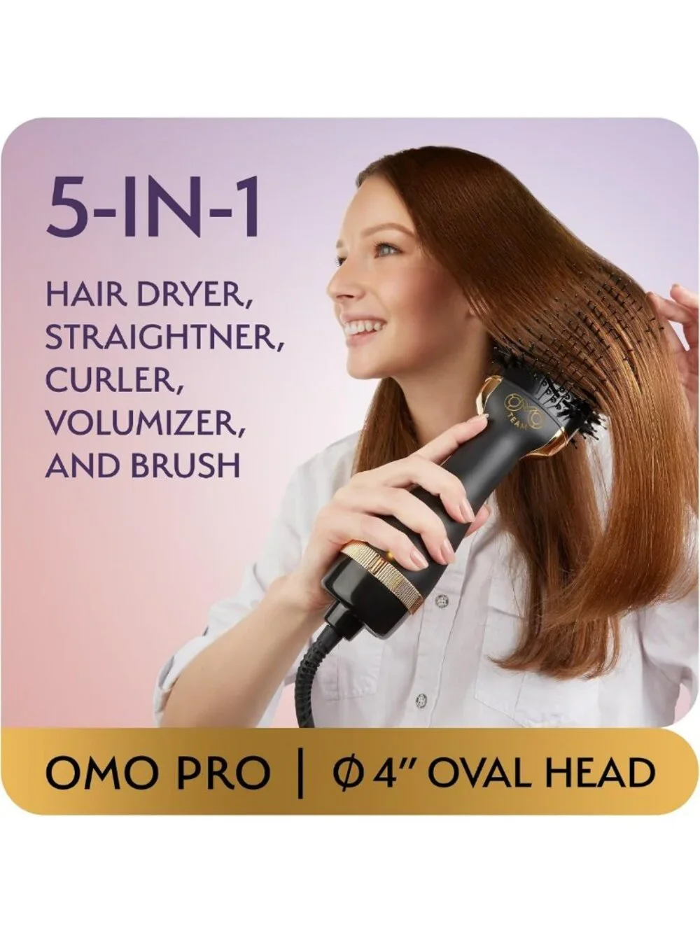 Professional Hot Air Brush & Volumizer for Women - 75MM Oval Blowout Dryer